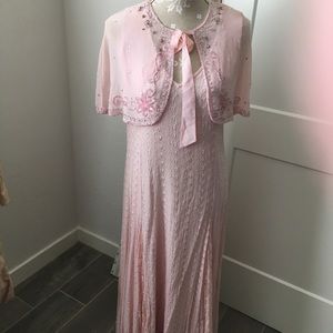 This is a pink evening dress